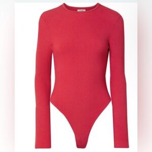 NWT Redone 60’s long sleeve red bodysuit size S